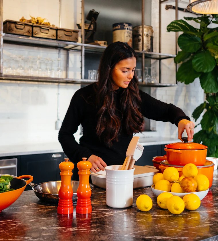 Woman preparing fresh, healthy food